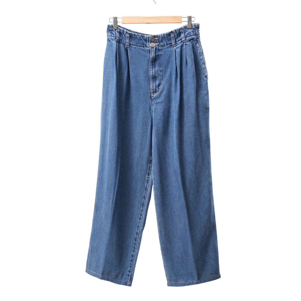 AKS Jeans Women's 12 Blue Straight Leg High Rise Relaxed Fit Denim Made in USA